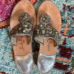 Size 8 Silver Crystal Jack Rogers